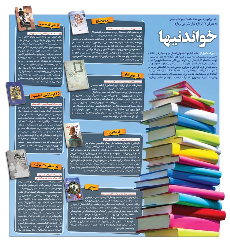 هفت کتاب پیشنهادی «وطن امروز» برای هفته کتاب و کتابخوانی